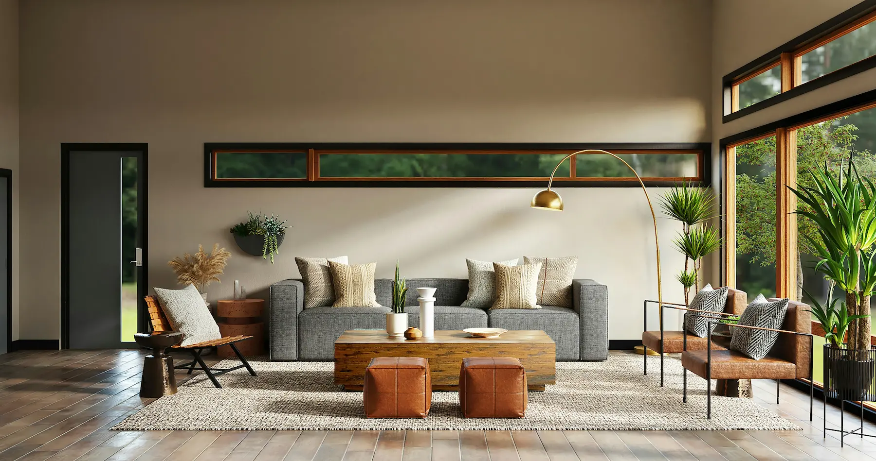 Salón de vivienda de lujo en Valencia con chimenea de mármol negro y decoración moderna